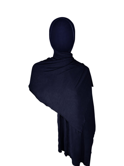 Navy Blue Jersey MaxiFold Hijab