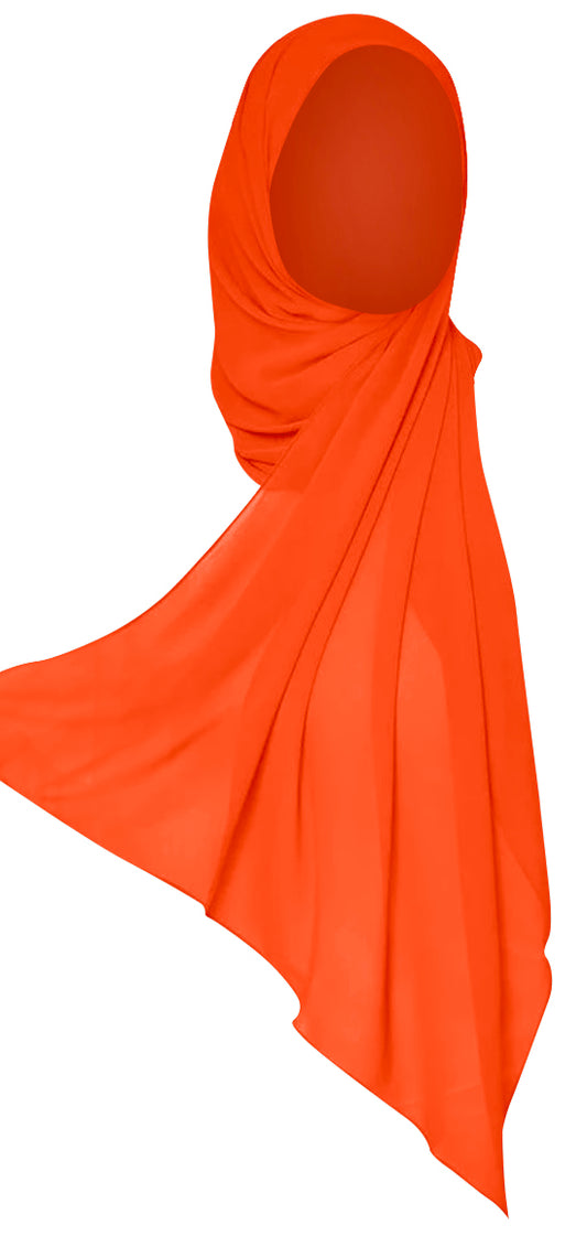 Orange Luxette Georgette Hijab