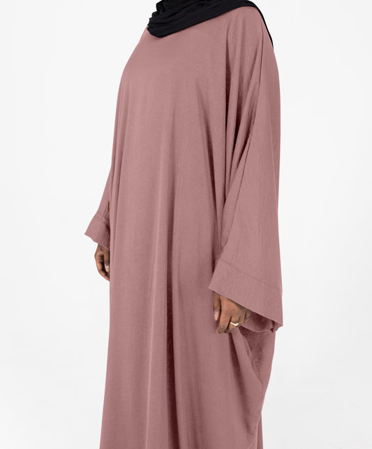 SilkCascade Abaya - Dust Pink