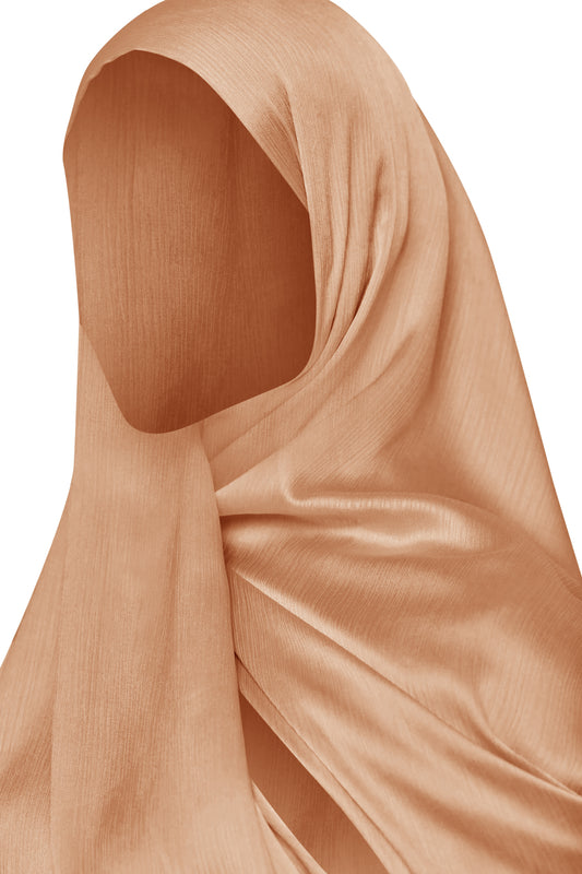 CrinkleShine Satin Hijab - Light Bronze