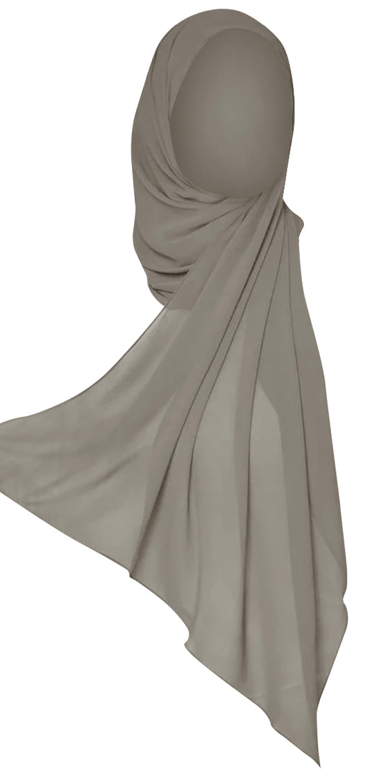 Grey Luxette Georgette Hijab