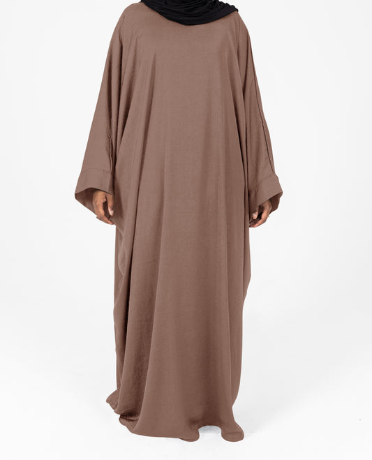 SilkCascade Abaya - Chocolate