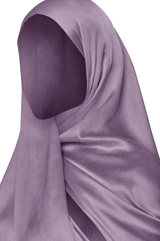 CrinkleShine Satin Hijab - Purple Mist