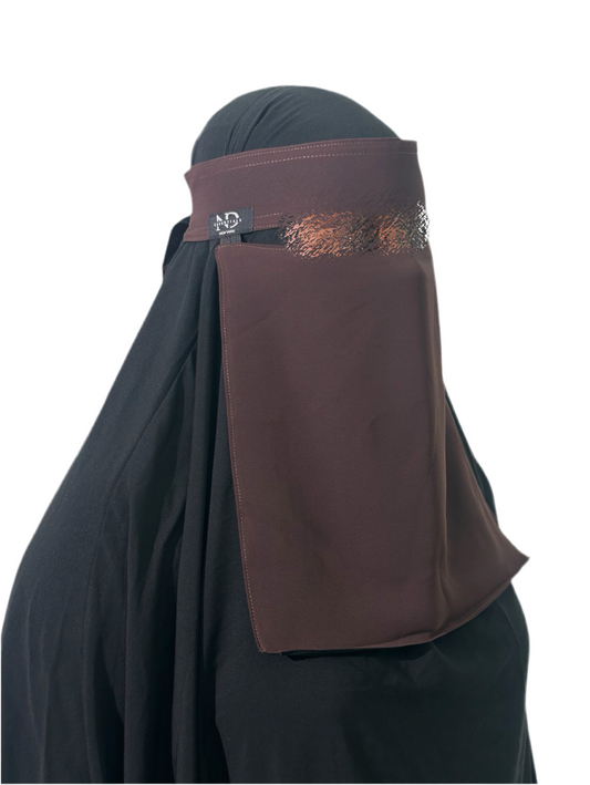 Dual-Tone Reversible Saudi Niqab — Medium Length