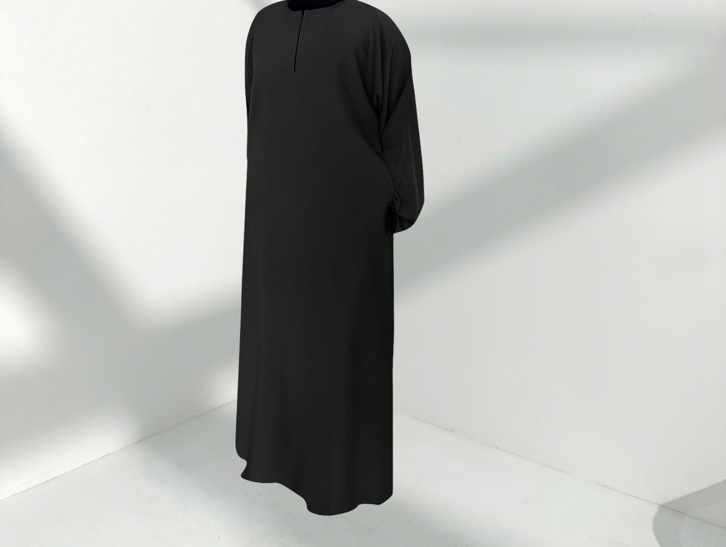 ZipForm Comfort Abaya - Black - PREORDER