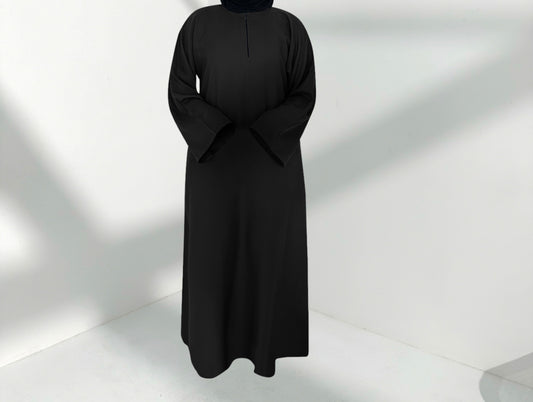 ZipForm Comfort Abaya - Black - PREORDER