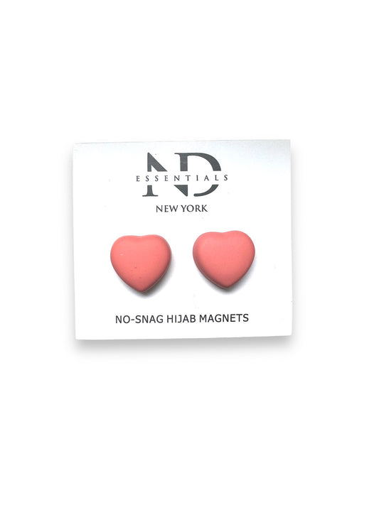 No-Snag Hijab Magnet - 2 Pair - Pink Heart