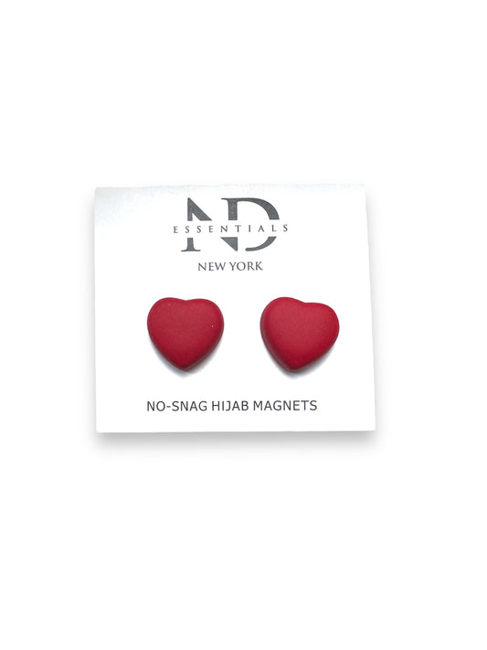 No-Snag Hijab Magnet - 2 Pair - Red Heart