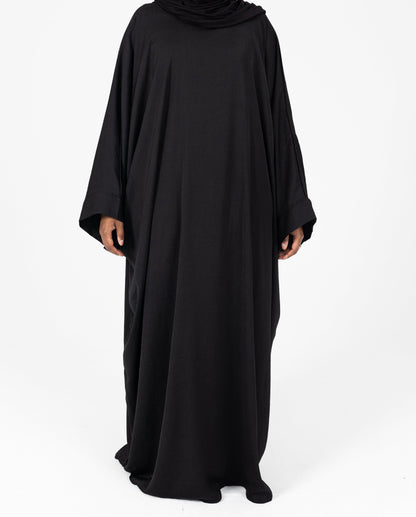 Pre-Order Black Silk Cascade Butterfly Abaya