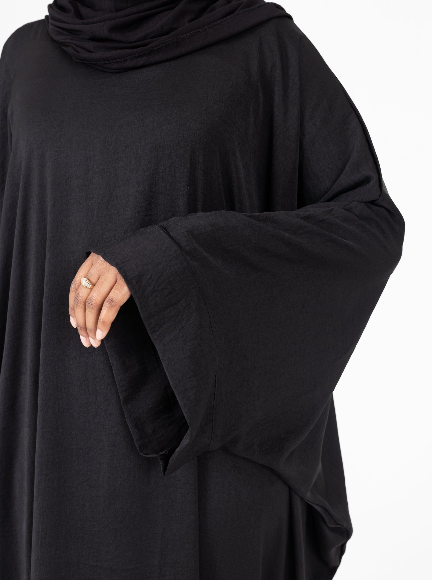 Pre-Order Black Silk Cascade Butterfly Abaya