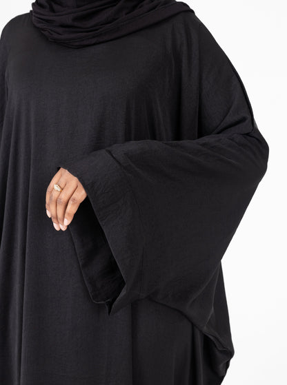 Pre-Order Black Silk Cascade Butterfly Abaya