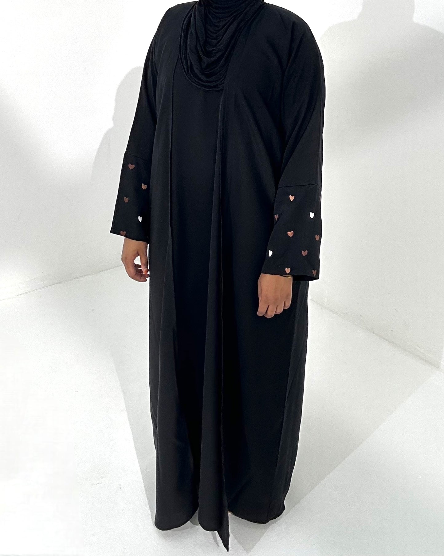 HeartHaven Nidha Open Abaya - Black