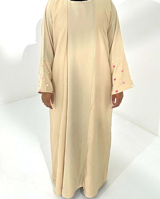 HeartHaven Nidha Open Abaya - Beige