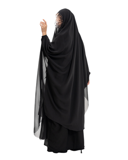 Maxi Chiffon Saudi Overhead Khimar with Versatile Button Closure