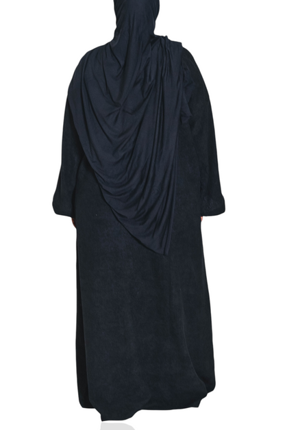 Black Corduroy Comfort Abaya