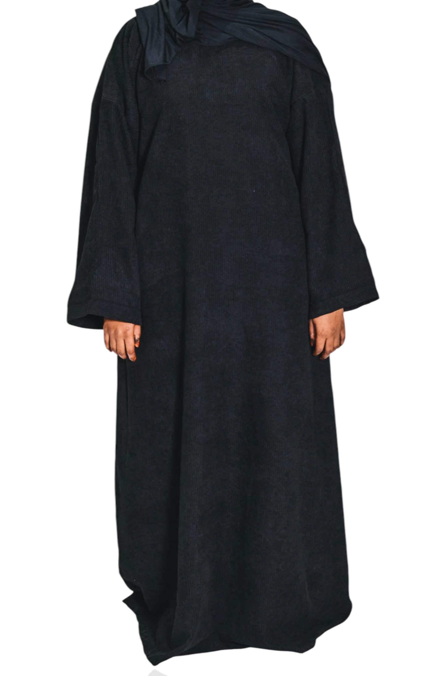 Black Corduroy Comfort Abaya