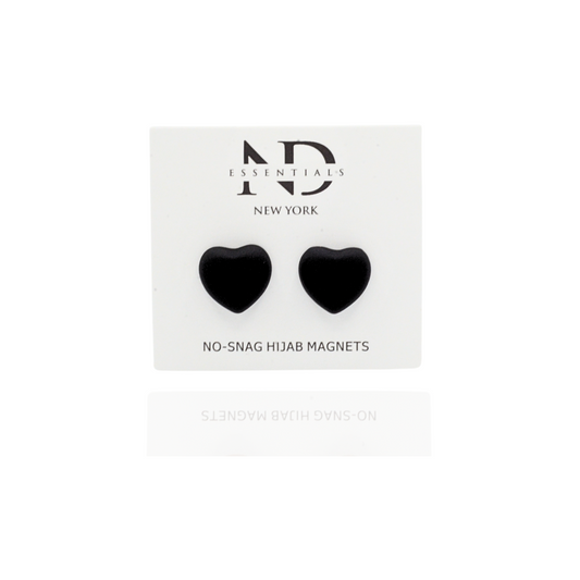 No-Snag Hijab Magnet - 2 Pair - Black Heart